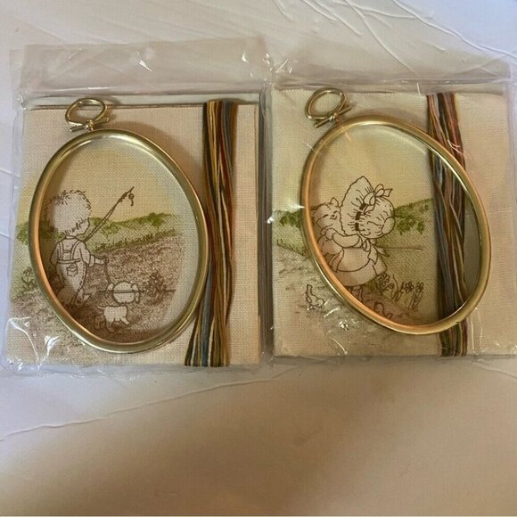 Golden Ovals Cross-Stitch Kits Andys Puppy #1276 Marys Kitty Needlework #1277 - Picture 2 of 2